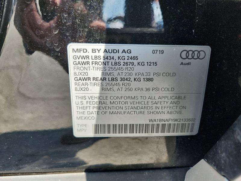Photo 14 from auction – 2019 AUDI Q5 with VIN WA1BNAFY9K2133502