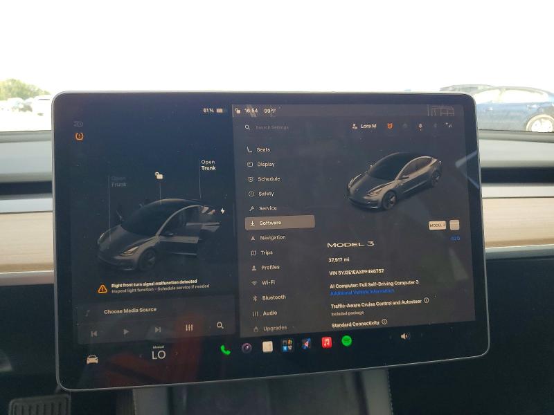Photo 9 from auction – 2023 TESLA MODEL 3 with VIN 5YJ3E1EAXPF498757