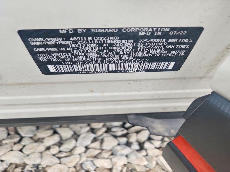 Photo 14 from auction – 2022 SUBARU FORESTER with VIN JF2SKAJCXNH506642