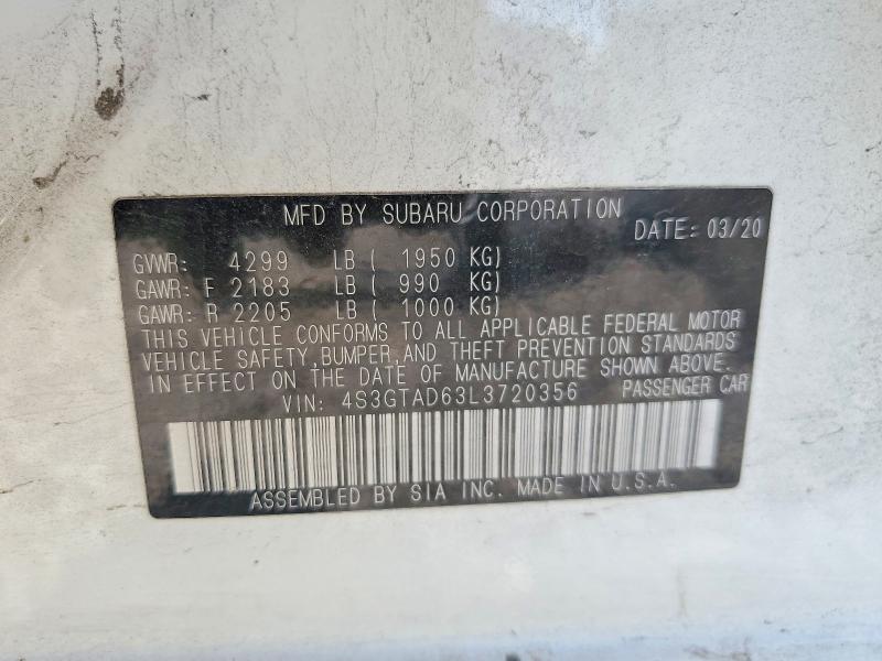 Photo 14 from auction – 2020 SUBARU IMPREZA with VIN 4S3GTAD63L3720356