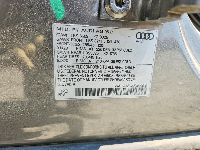 Photo 14 from auction – 2018 AUDI Q7 with VIN WA1LAAF73JD000910