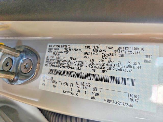 Photo 14 from auction – 2025 FORD ESCAPE with VIN 1FMCU9GNXSUA49883