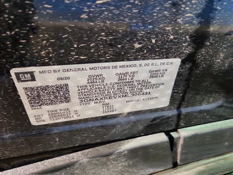 Photo 14 from auction – 2021 CHEVROLET EQUINOX with VIN 3GNAXKEVXML306431