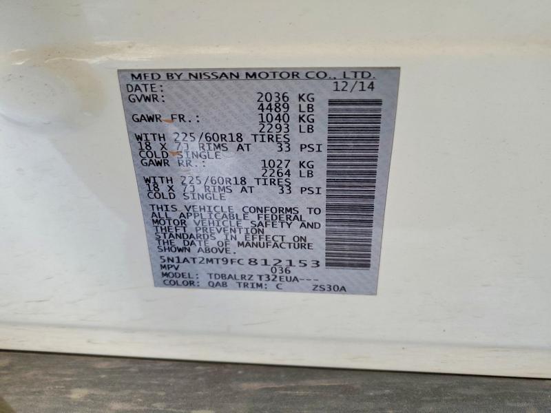 Photo 14 from auction – 2015 NISSAN ROGUE with VIN 5N1AT2MT9FC812153