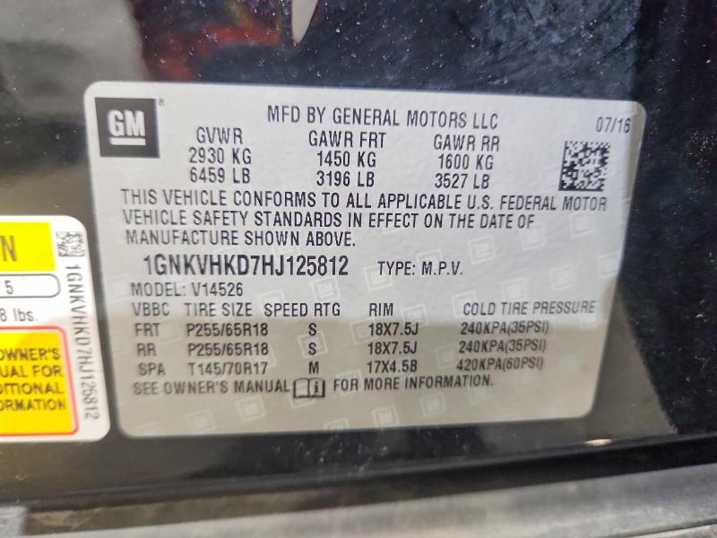 Photo 14 from auction – 2017 CHEVROLET TRAVERSE with VIN 1GNKVHKD7HJ125812
