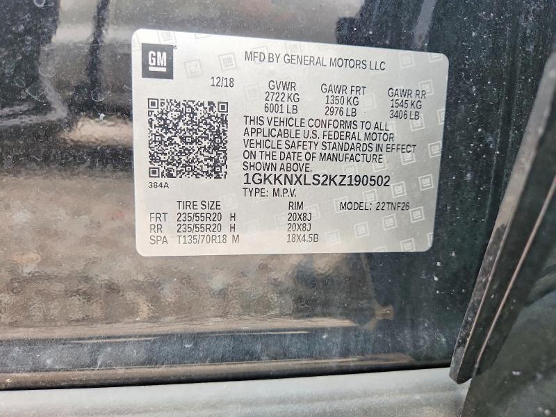 Photo 14 from auction – 2019 GMC ACADIA with VIN 1GKKNXLS2KZ190502