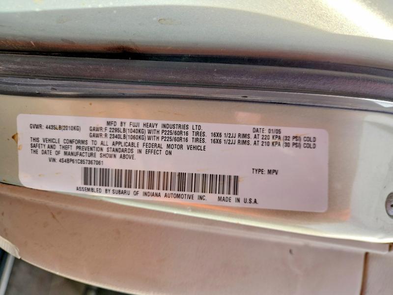 Photo 14 from auction – 2005 SUBARU LEGACY with VIN 4S4BP61C857367061