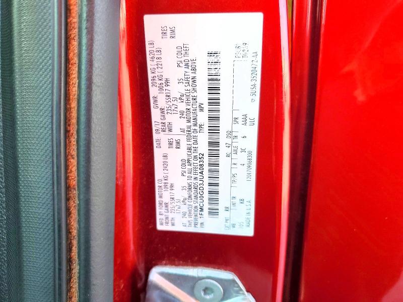 Photo 14 from auction – 2018 FORD ESCAPE with VIN 1FMCU0GD3JUA08352