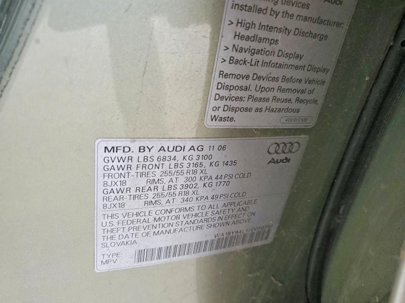 Foto 14 de la subasta – 2007 AUDI Q7 con VIN WA1BY94L17D060781