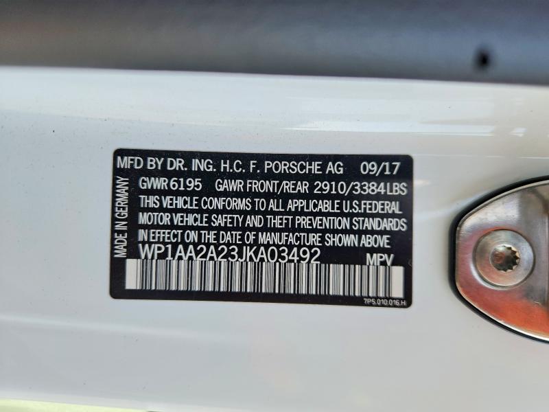 Photo 14 from auction – 2018 PORSCHE CAYENNE with VIN WP1AA2A23JKA03492