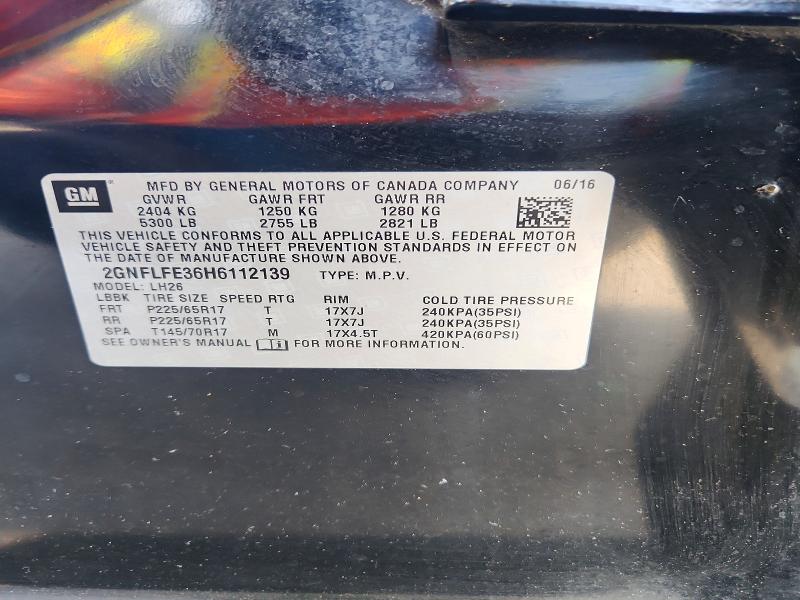 Photo 14 from auction – 2017 CHEVROLET EQUINOX with VIN 2GNFLFE36H6112139