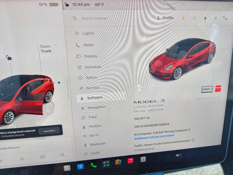 Photo 9 from auction – 2022 TESLA MODEL 3 with VIN 5YJ3E1EB2NF305054