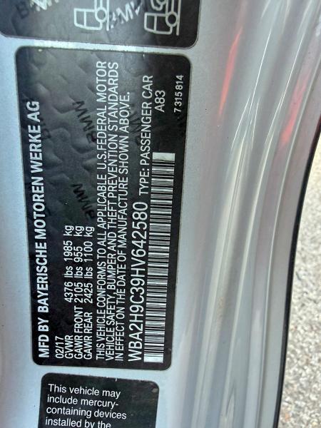 Photo 10 from auction – 2017 BMW 230XI with VIN WBA2H9C39HV642580