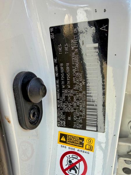 Photo 10 from auction – 2016 TOYOTA HIGHLANDER with VIN 5TDKKRFH9GS155738