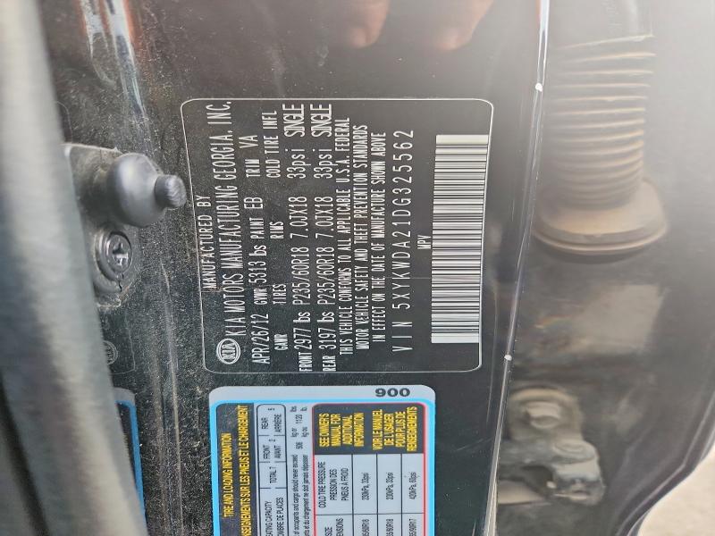 Photo 14 from auction – 2013 KIA SORENTO with VIN 5XYKWDA21DG325562