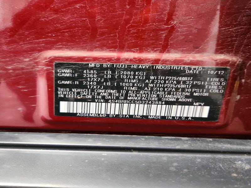 Photo 14 from auction – 2013 SUBARU OUTBACK with VIN 4S4BRBCC5D3243884