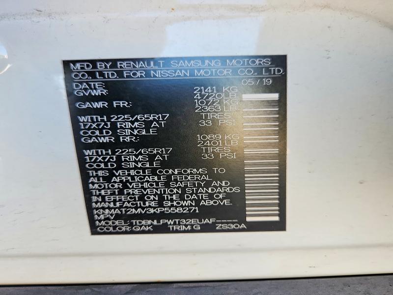 Photo 14 from auction – 2019 NISSAN ROGUE with VIN KNMAT2MV3KP558271