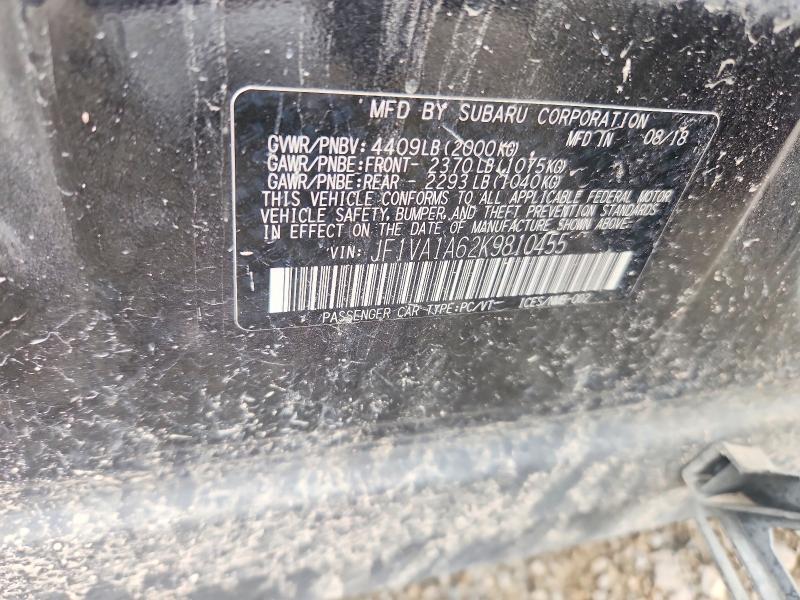 Photo 14 from auction – 2019 SUBARU WRX with VIN JF1VA1A62K9810455