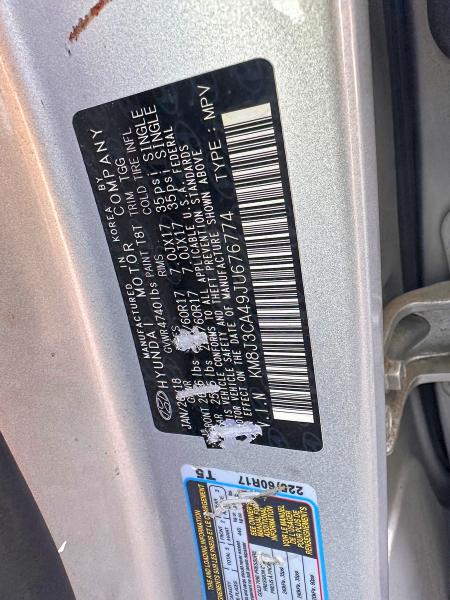 Photo 10 from auction – 2018 HYUNDAI TUCSON with VIN KM8J3CA49JU676774