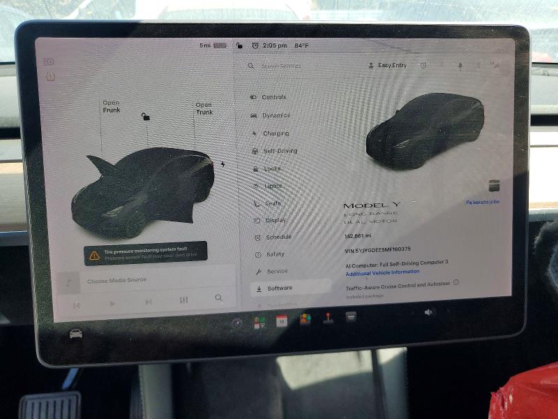 Photo 9 from auction – 2021 TESLA MODEL Y with VIN 5YJYGDEE5MF160375