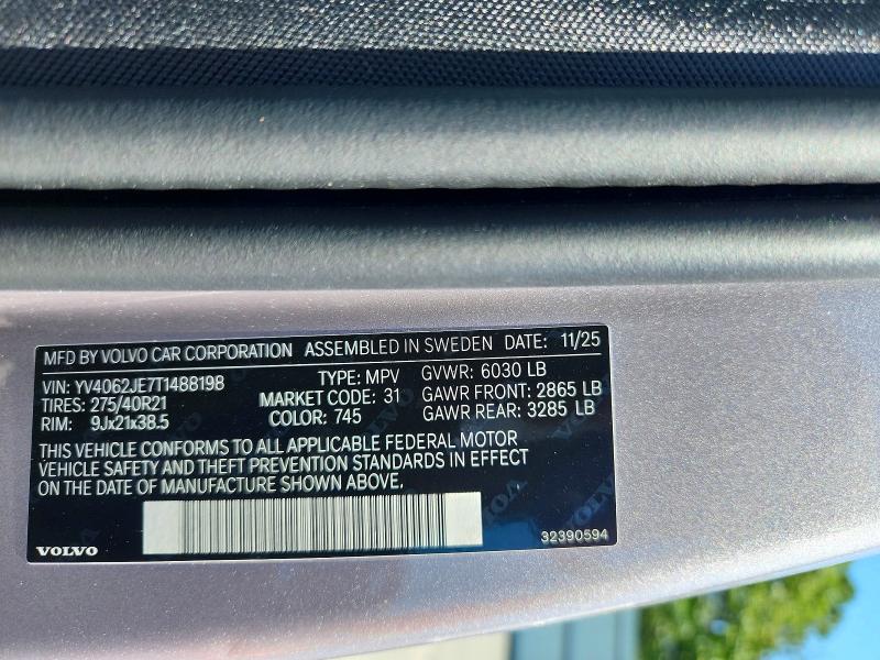 Photo 14 from auction – 2026 VOLVO XC90 with VIN YV4062JE7T1488198