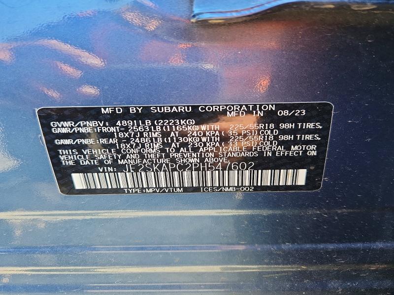 Photo 14 from auction – 2023 SUBARU FORESTER with VIN JF2SKAPC2PH547602
