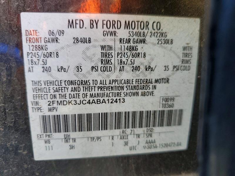 Photo 14 from auction – 2010 FORD EDGE with VIN 2FMDK3JC4ABA12413