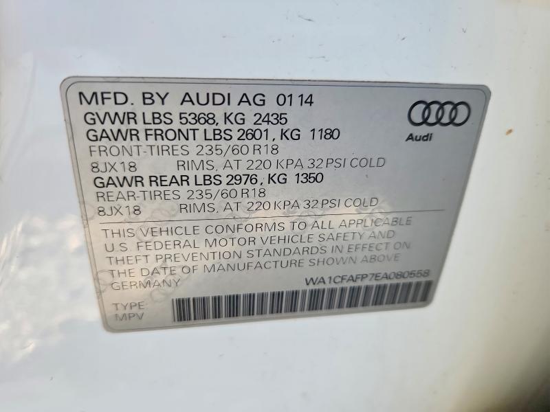 Photo 14 from auction – 2014 AUDI Q5 with VIN WA1CFAFP7EA080558