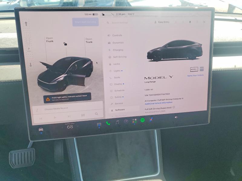 Photo 9 from auction – 2026 TESLA MODEL Y with VIN 7SAYGDED5TF647083