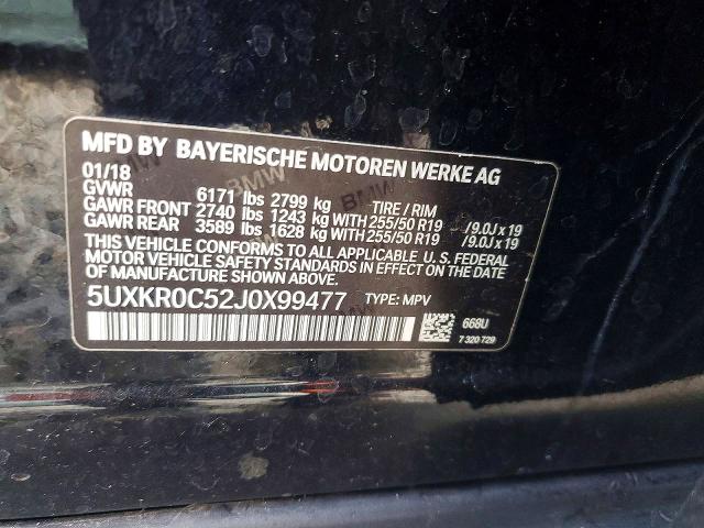 Photo 13 from auction – 2018 BMW X5 with VIN 5UXKR0C52J0X99477