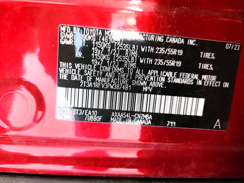 Photo 14 from auction – 2023 TOYOTA RAV4 with VIN 2T3A1RFV3PW387481