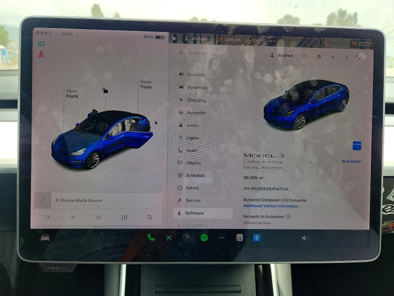 Photo 9 from auction – 2018 TESLA MODEL 3 with VIN 5YJ3E1EB8JF147734