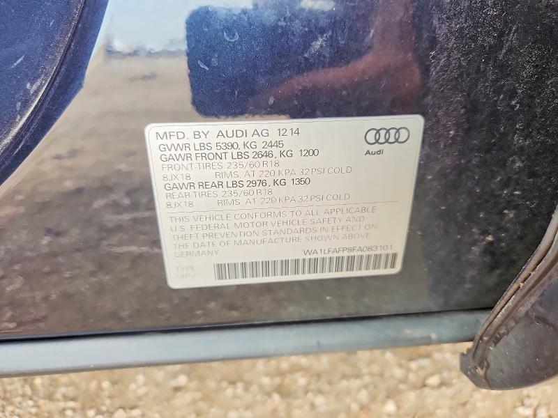 Photo 14 from auction – 2015 AUDI Q5 with VIN WA1LFAFP8FA083101