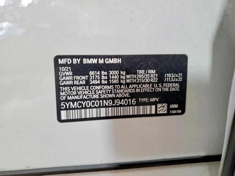 Zdjęcie 14 z aukcji – 2022 BMW X6 z VIN 5YMCY0C01N9J94016