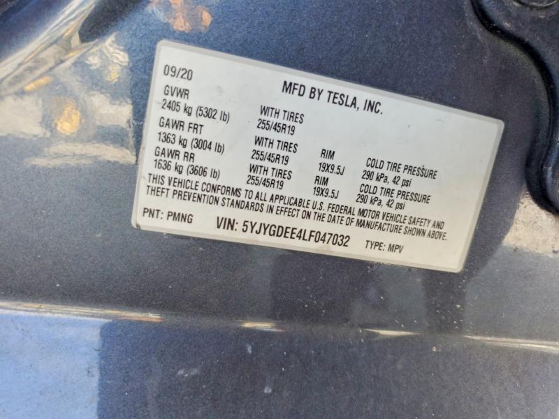 Photo 14 from auction – 2020 TESLA MODEL Y with VIN 5YJYGDEE4LF047032