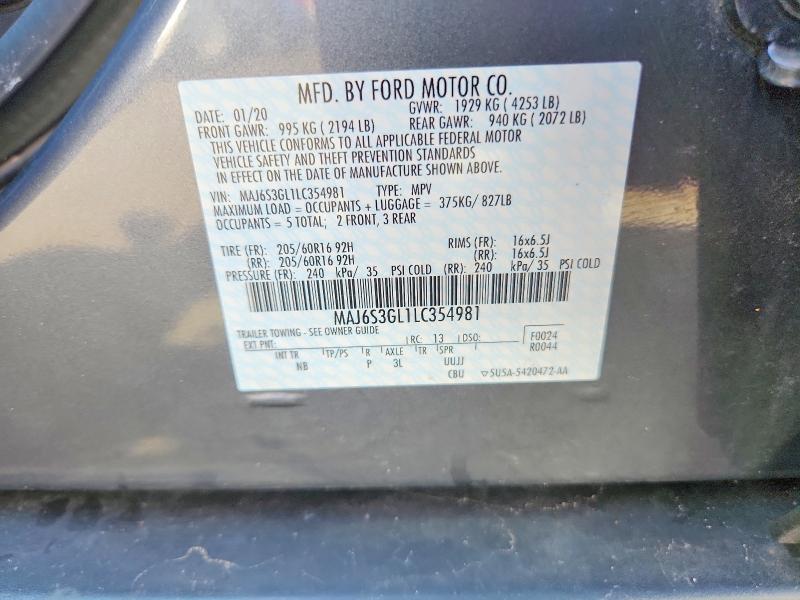 Photo 14 from auction – 2020 FORD ECOSPORT with VIN MAJ6S3GL1LC354981