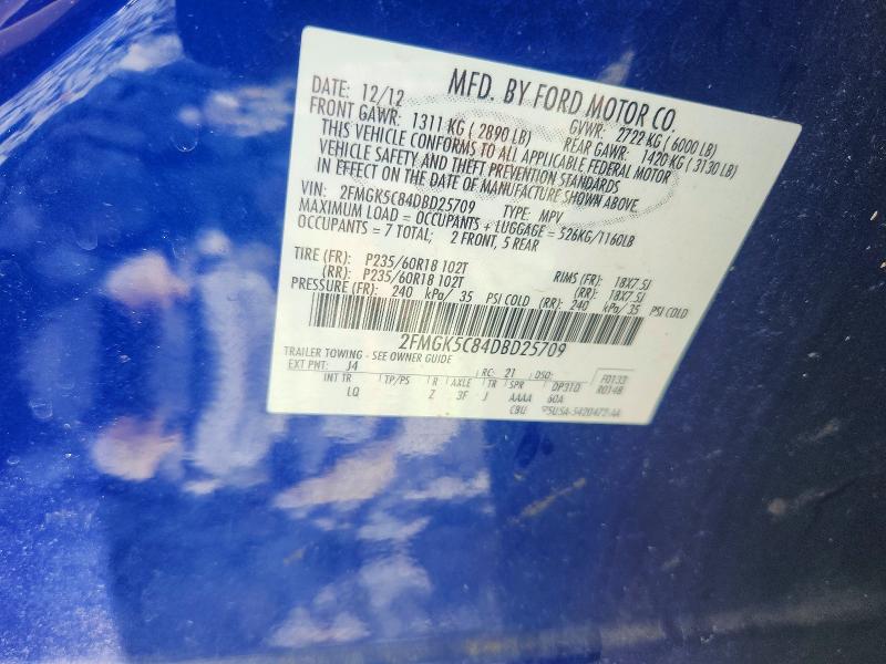 Photo 14 from auction – 2013 FORD FLEX with VIN 2FMGK5C84DBD25709