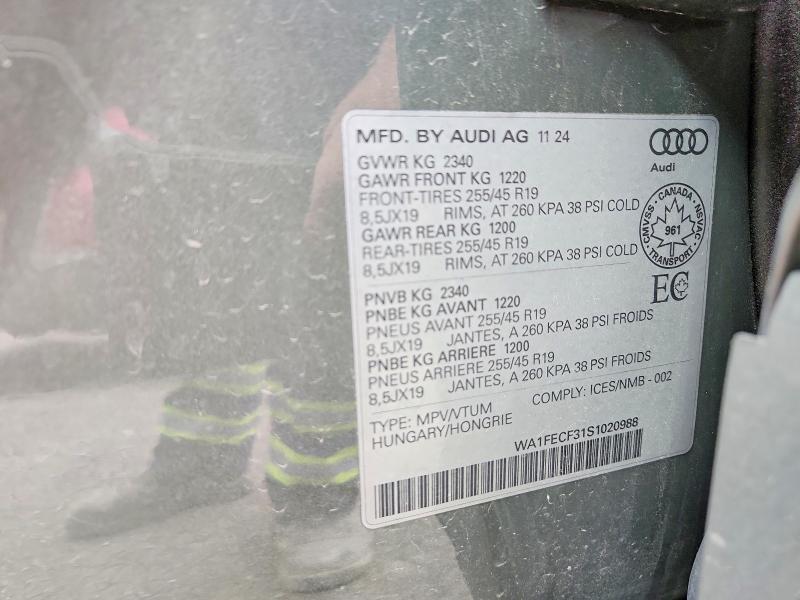 Photo 14 from auction – 2025 AUDI Q3 with VIN WA1FECF31S1020988