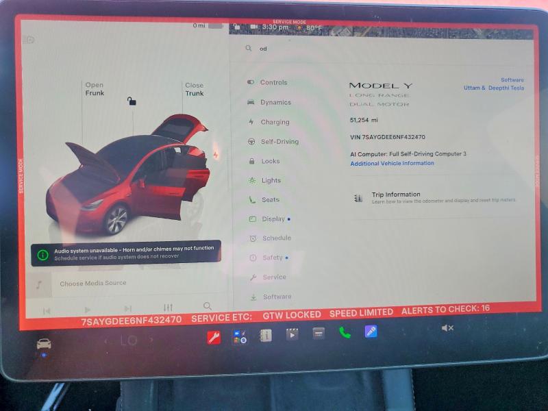 Foto 9 de la subasta – 2022 TESLA MODEL Y con VIN 7SAYGDEE6NF432470