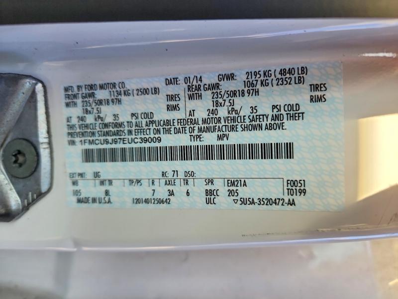 Photo 14 from auction – 2014 FORD ESCAPE with VIN 1FMCU9J97EUC39009