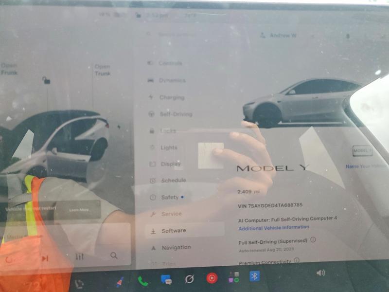 Photo 9 from auction – 2026 TESLA MODEL  Y with VIN 7SAYGDED4TA688785