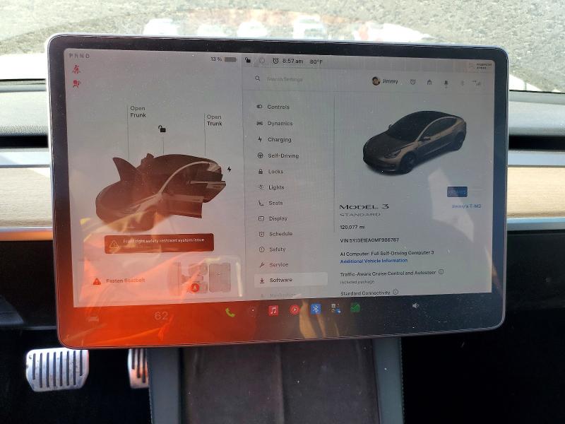 Photo 9 from auction – 2021 TESLA MODEL 3 with VIN 5YJ3E1EA0MF986787