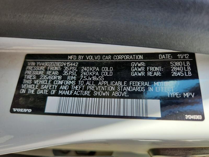 Photo 14 from auction – 2013 VOLVO XC60 with VIN YV4902DZ8D2415442