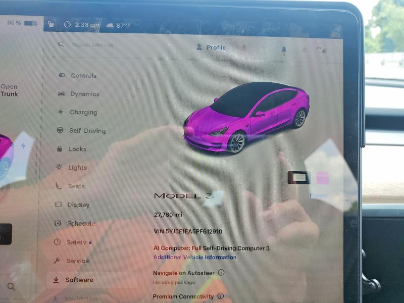 Photo 9 from auction – 2023 TESLA MODEL 3 with VIN 5YJ3E1EA5PF612910
