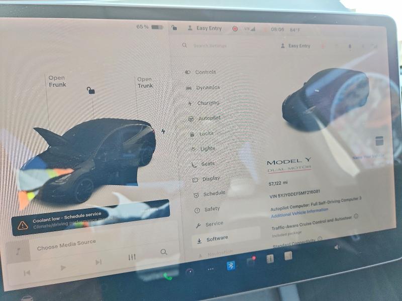 Photo 9 from auction – 2021 TESLA MODEL Y with VIN 5YJYGDEF5MF216081