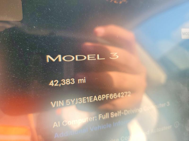 Photo 9 from auction – 2023 TESLA MODEL 3 with VIN 5YJ3E1EA6PF664272