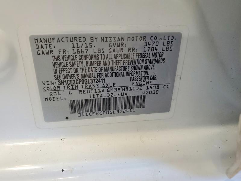 Photo 14 from auction – 2016 NISSAN VERSA NOTE with VIN 3N1CE2CP0GL372411