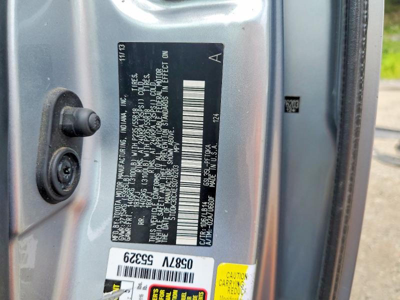 Photo 14 from auction – 2014 TOYOTA SIENNA with VIN 5TDDK3DCXES076203