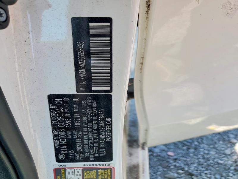 Photo 14 from auction – 2016 KIA RIO with VIN KNADM5A32G6658435