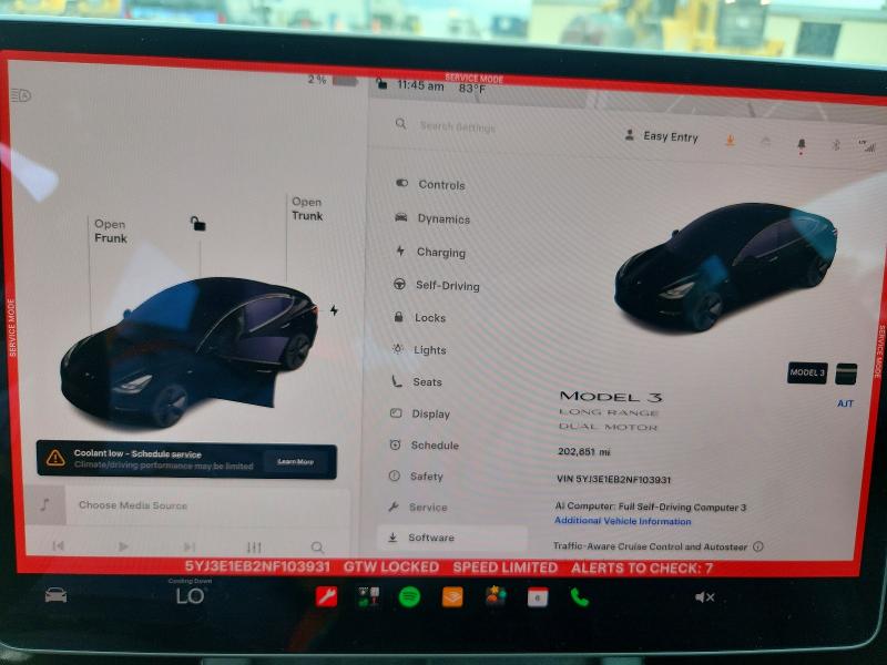 Photo 9 from auction – 2022 TESLA MODEL 3 with VIN 5YJ3E1EB2NF103931
